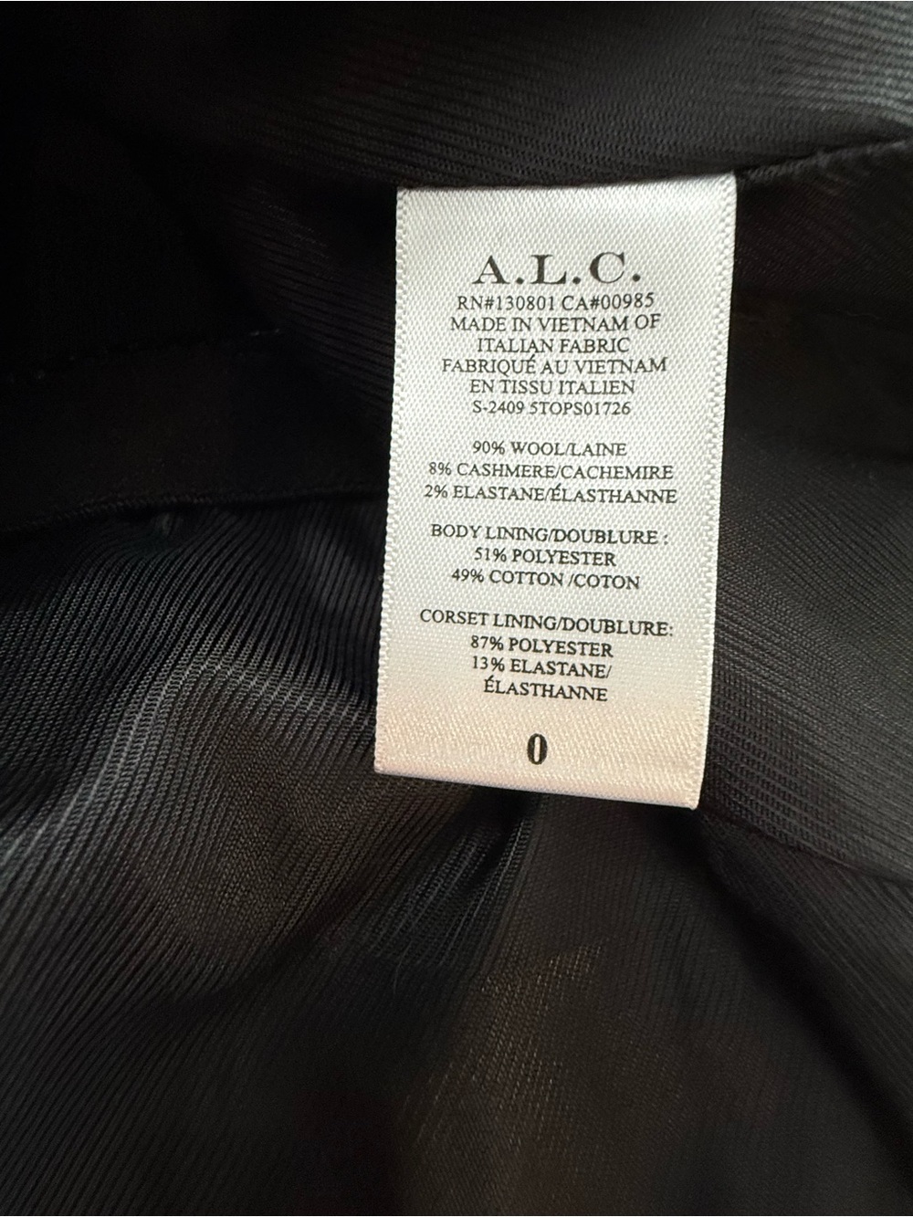 NWT A.L.C. Renee Top in Grey Melange Strapless Wool Blend Size 0 - Picture 10 of 10
